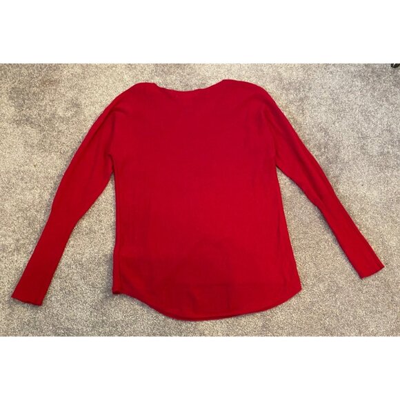 Max Studio Womens Red Merino Wool Long Sleeve Sweater Medium - Picture 2 of 9